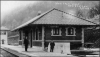 Date unknown - Station and switching tower in the background.  Courtesy nepa-rail-trails.org.